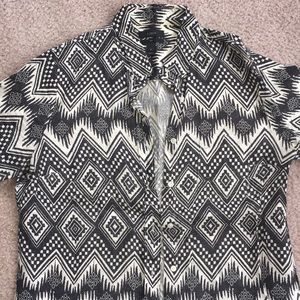 J. Crew Tops - JCREW - Black and white Aztec print shirt size 8 J. Crew Tops - JCREW - Black and white Aztec print shirt size 8